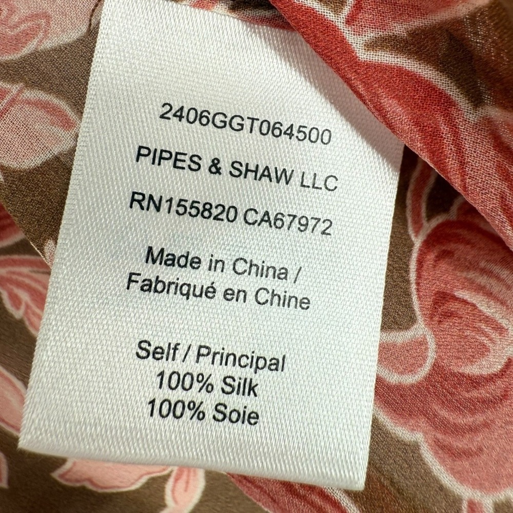 NWOT Veronica Beard Ashlynn Silk Floral Blouse Top Deep Ochre Multi Size 6 - Picture 16 of 16